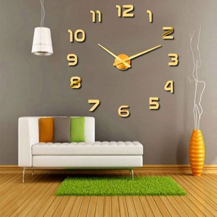 Diy Clock Montre Murale Autocollante 3D 1-1.5m