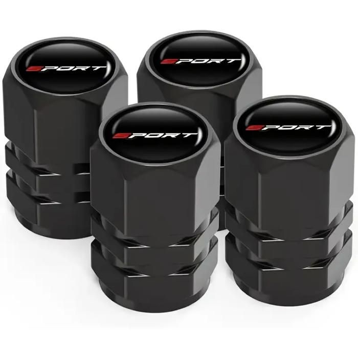 Bouchons de Valve Universels - Aluminium - Lot de 4 - Motif Sport - Compatibles Voitures, Motos, Vélos