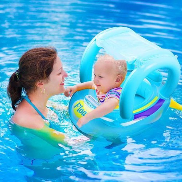 Bouée de natation gonflable pour bébé, flotteur avec parasol, Jeu de bain d'été