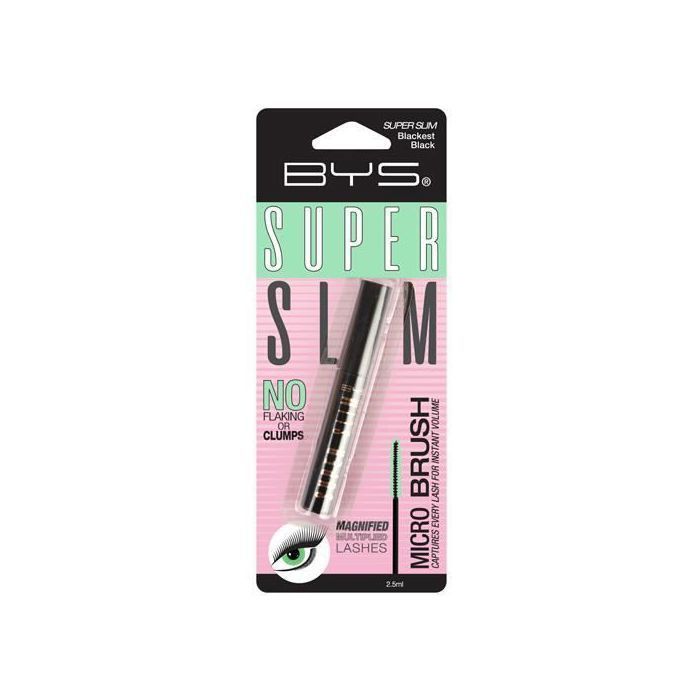 Mascara - BYS - SUPER SLIM MASCARA - Micro-brosse ultra-fine - Volume instantané - Vitamine E et B5