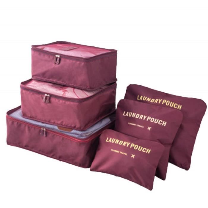 Organisateur de Voyage - Non spécifié - Cube de Voyage - 6 Sacs - Imperméable - Rouge