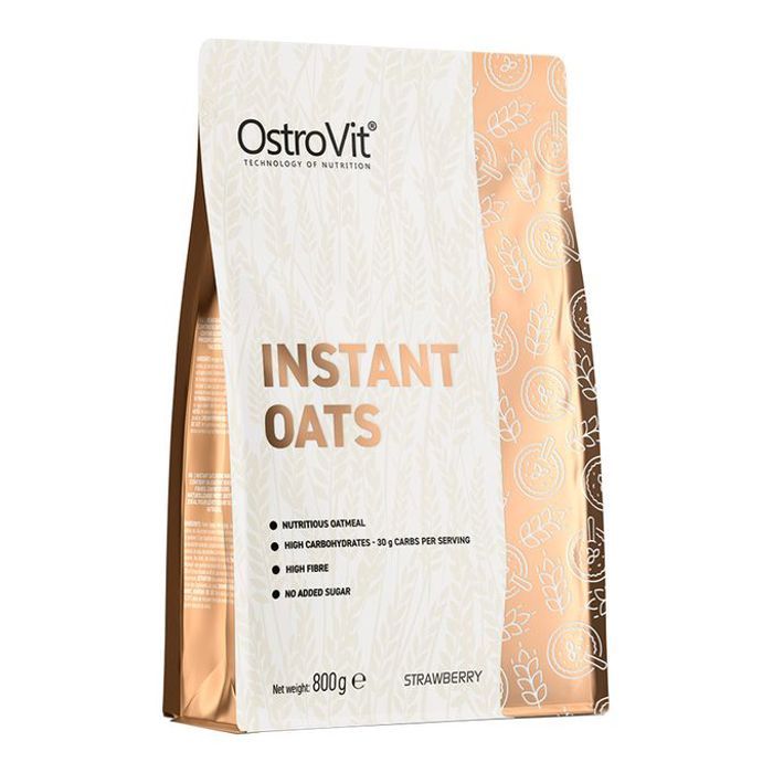 Instant Oats 800 g Fraise - Oatmeal, Glucides, Fibres, Carbs & Sans Sucre