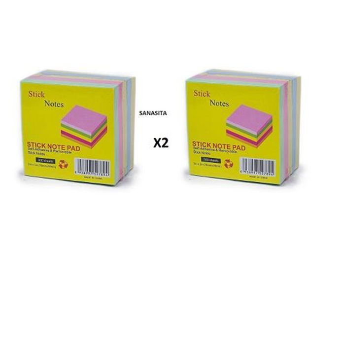 Post-it - Lux Pad - 76x76 mm - 4 couleurs - 400 feuilles - 2 blocs
