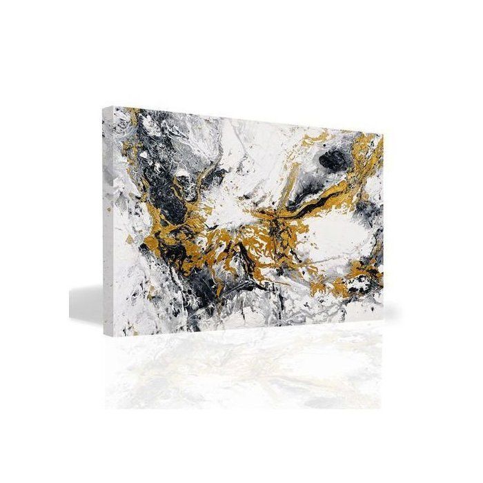Tableau décoratif - GENERIC - Marbre doré et gris - 70 x 50 cm - Contemporain - Abstrait