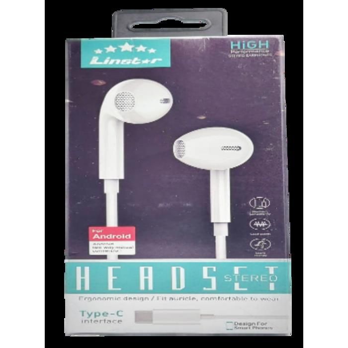 Ecouteurs avec fil TYPE C - LINSTAR - Intra-auriculaires - Microphone intégré - Confort ergonomique - Blanc