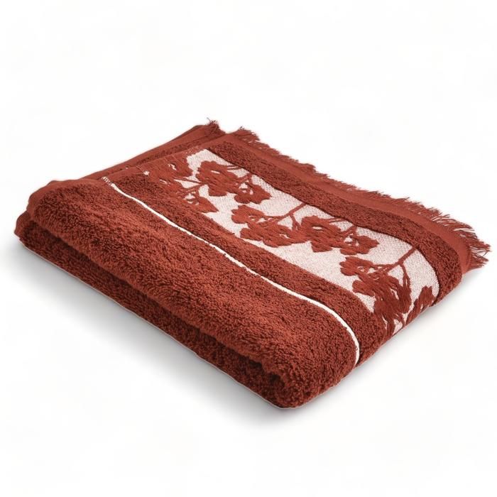 SERVIETTE JACQUARD BORDEUX FLORALIA 50X90 - 500 G