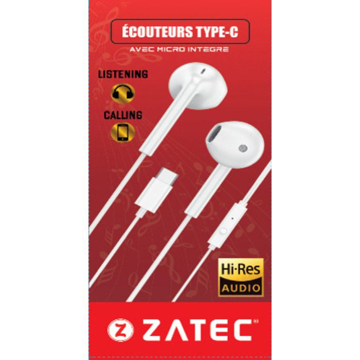 Ecouteurs filaires avec micro intégré Connecteur : TYPE-C Longueur: ±1.20m