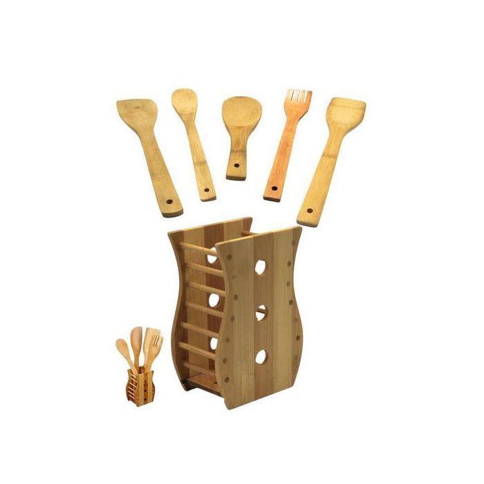Set de Spatules en bambou + Joli Support