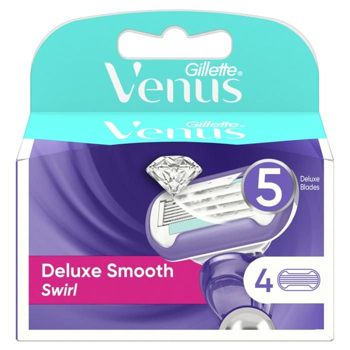 Recharges de Lames de Rasoir - VENUS - Deluxe Smooth Swirl - 5 Lames - 4 unités - Peaux normales