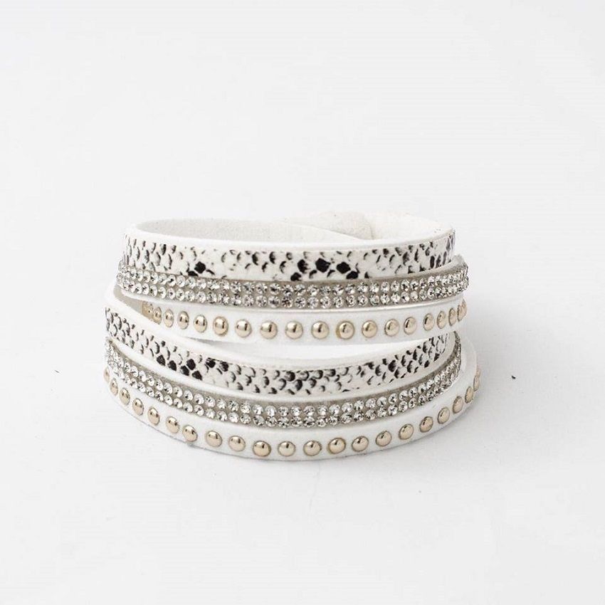 Bracelet - RÊVE-DIAMANT - Blanc - Acier - Strass - Mixte