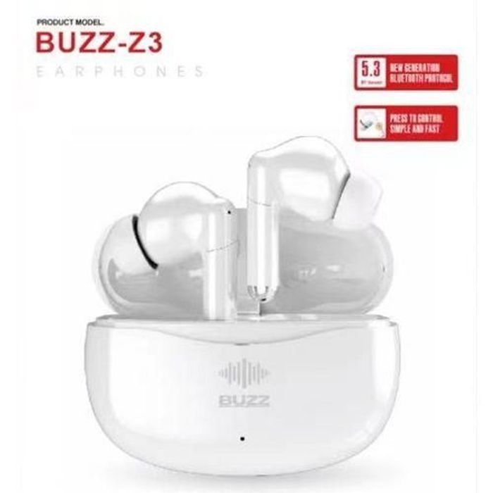 Écouteurs Bluetooth - BUZZ - Z 3 - Son Stéréo - Réduction de Bruit ANC - 35h Autonomie