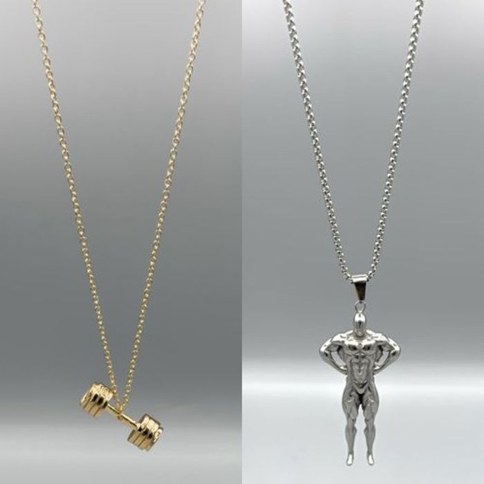 Collier - SILVER AND GOLD - Pack 2 - Acier inoxydable - 22 pouces - Fitness