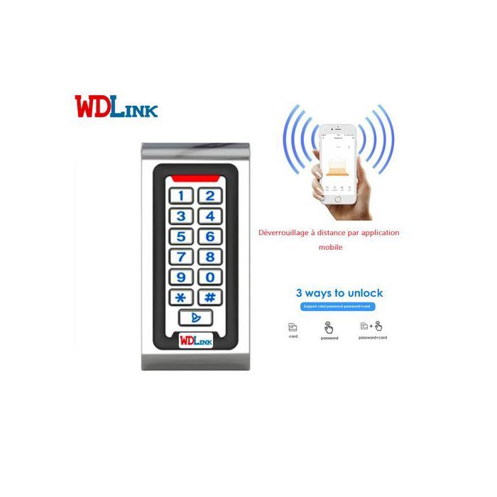 Digicode - WDLINK - Métallique Étanche WIFI - IP68 - 2000 Utilisateurs - Déverrouillage Mobile
