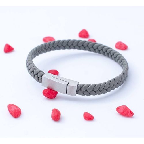 Bracelet - RÊVE-DIAMANT - Elegance - 100% Acier - Gris - Mixte