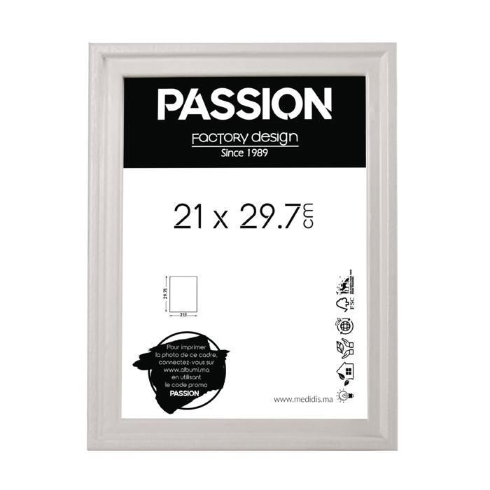 Cadre Photo - PASSION - MINI CALI - Blanc - 21x29.7 cm - Élégance Chic