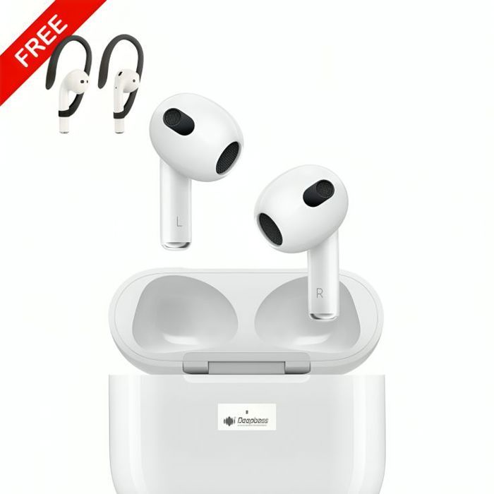 Ecouteur Sans Fil Bluetooth Original DEEPBASS TWS-R7 + Crochets d'Oreilles Sportifs Gratuit