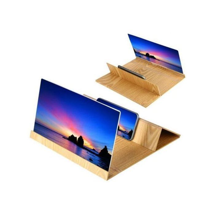 3D téléphone écran loupe stéréoscopique vidéo amplifiant bureau pliable En Bois