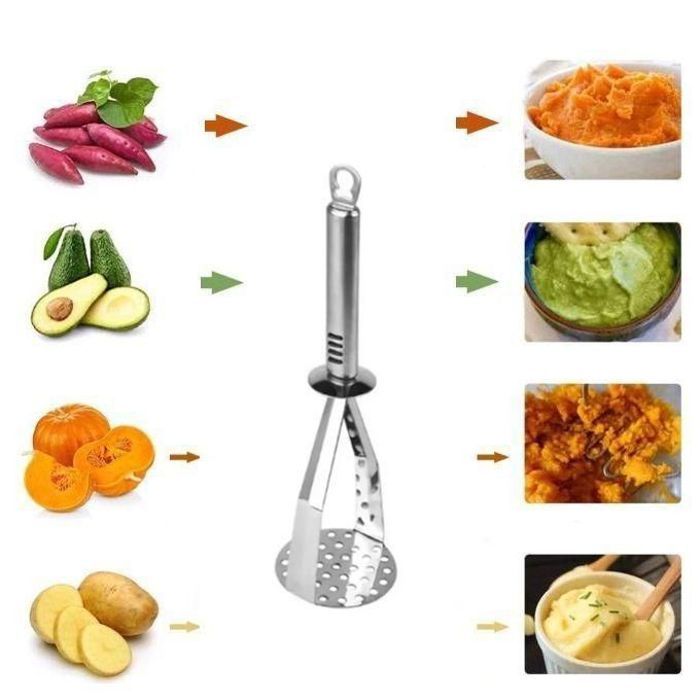 Presse-Purée en Acier - Broyeur de Pommes de Terre, Outil Manuel