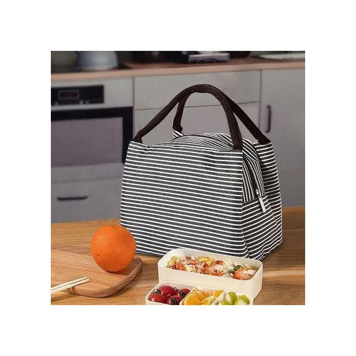 Sac de Déjeuner Isotherme Oxford, Sac Isolé Pliable, Grande Capacité pour Repas et Pique-Nique, (Couleurs Aléatoires)