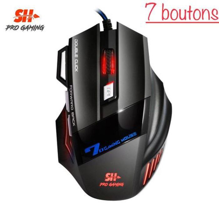 Souris de jeu - SH - 3200 DPI - Filaire USB - 7D LED - Ergonomique