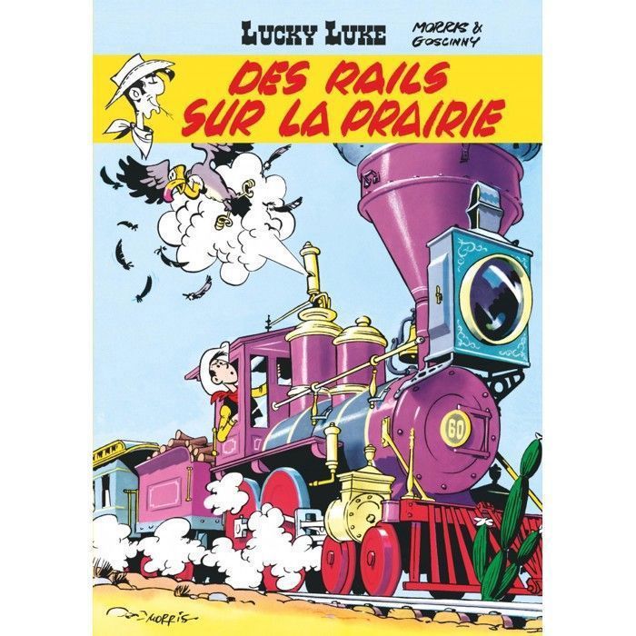 Bande dessinée - Lucky Luke - Tome 9 - Des rails sur la prairie - Morris - Aventure western - Action