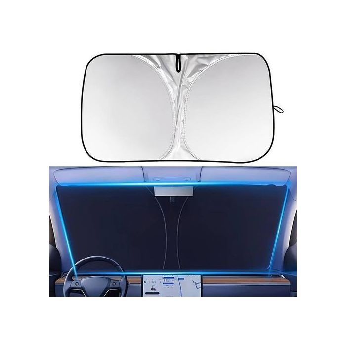 Pare-soleil de voiture en titane argenté épais et amélioré pour pare-brise avant -Pliable