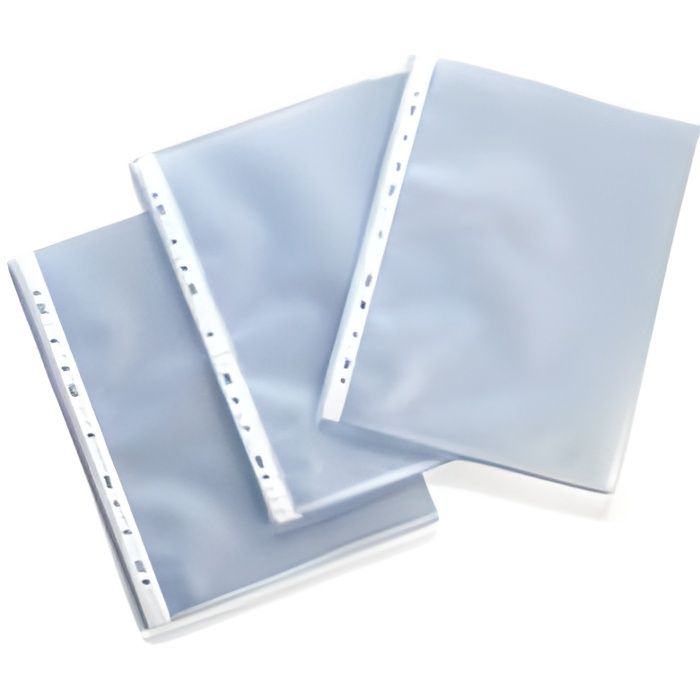 Pochettes perforées A4 - Non spécifié - 100 unités - Grainées - 5/100ème - Chemises et Sous chemises