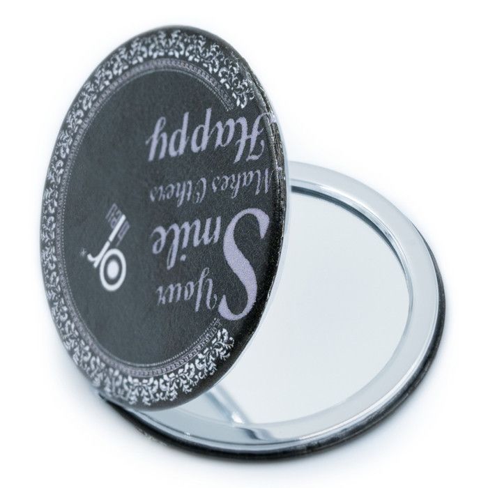 MIROIR DE POCHE ROND 512 OR BLEU