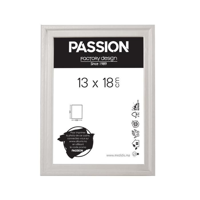 Cadre Photo - PASSION - LEA - Blanc - 13x18 cm - Élégance Chic