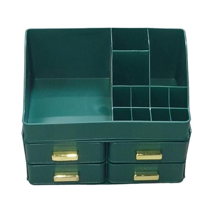 BOITE A MAQUILLAGE ET BIJOUX CUIR 3 NIVEAUX 2693A