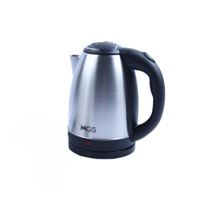 Bouilloire Électrique - MGS - Inox 1.8L - 1800W - Gris - Système anti-calcaire - Maintien au chaud
