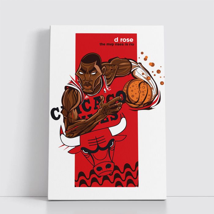Tableau NBA sur Toile – Affiche Murale 25x40 cm avec Équipes et Joueurs Légendaires du Basket 41