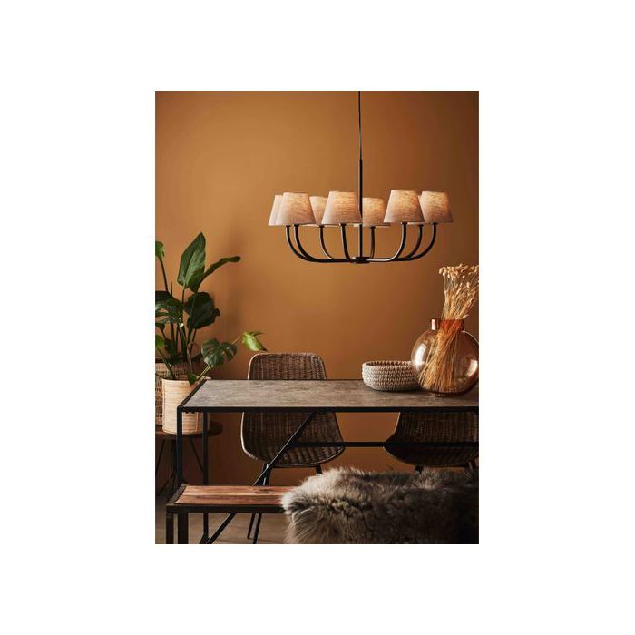 lustre cozy nordique noir 8 ampoules
