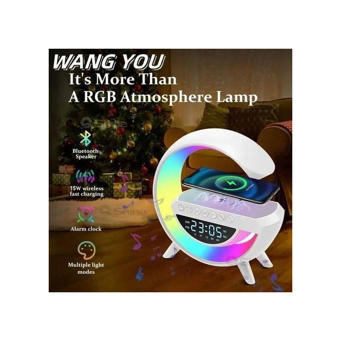 Lampe de Table Haut - Parleur Bluetooth Éclairage Ambiant Veilleuse Avec Chargeur Sans fil