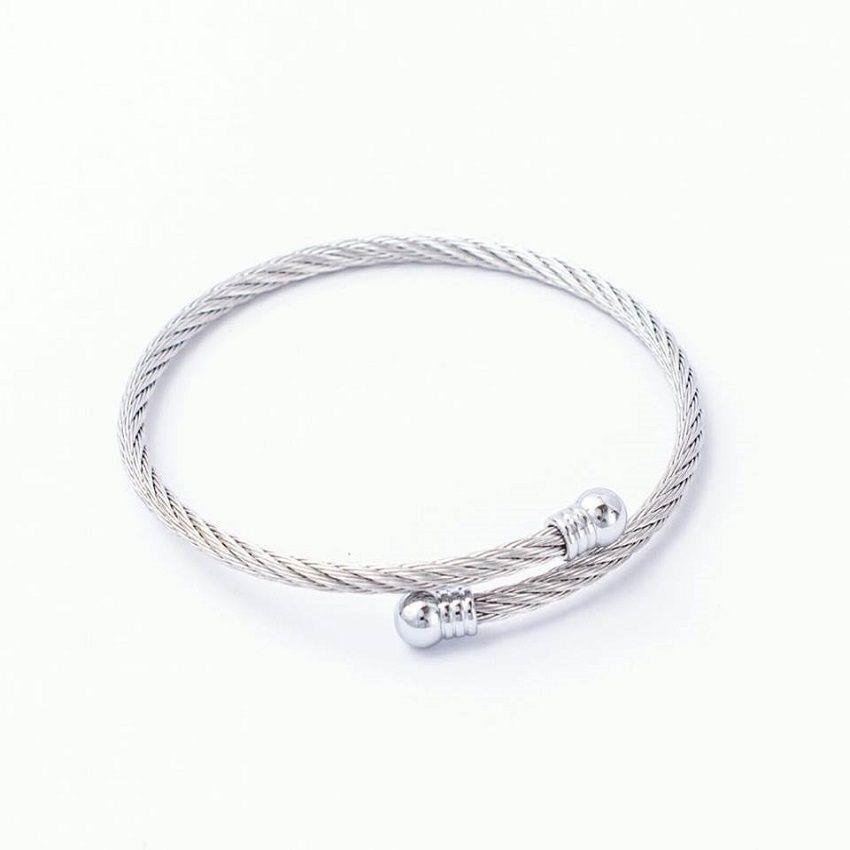 Bracelet - RÊVE-DIAMANT - Slim - Acier Inoxydable - Argenté - Mixte