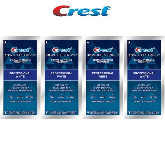 Blanchiment des Dents - CREST - 3D White LEVEL 18 - 4 Sachets - Professionnel Effect - Sûr pour l'Émail
