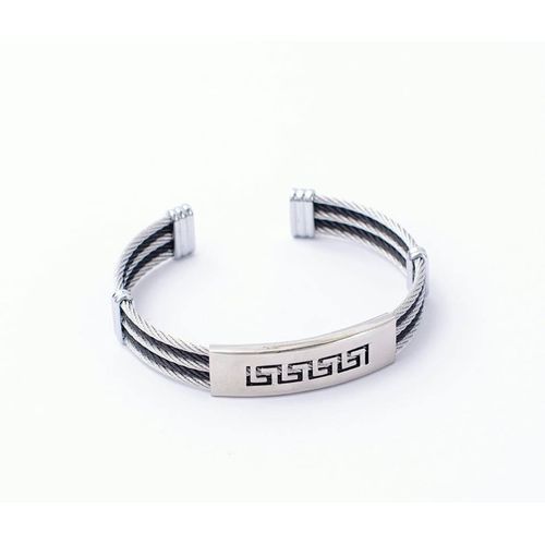 Bracelet - RÊVE-DIAMANT - Dafni - Acier Noir-Argenté - Mixte - Boîte Cadeau