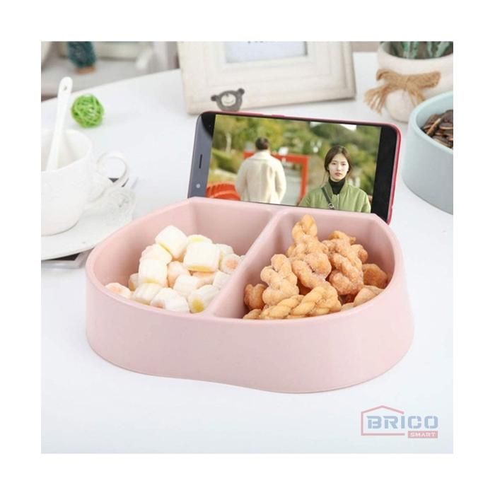 Bac à fruits secs - Pratique - Support téléphone - Plastique - Couleurs variées - 22x22,5x5cm