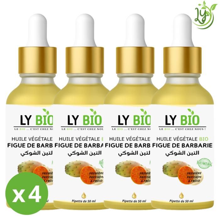 LYBIO PACK HUILE FIGUE DE BARBARIE 50ML - PIPETTE LOT DE 4 bouteilles