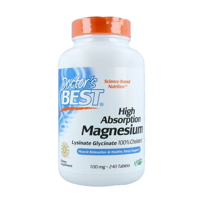 Haute Absorption magnésium,100 % chélaté,240 tablettes. Doctor's Best.