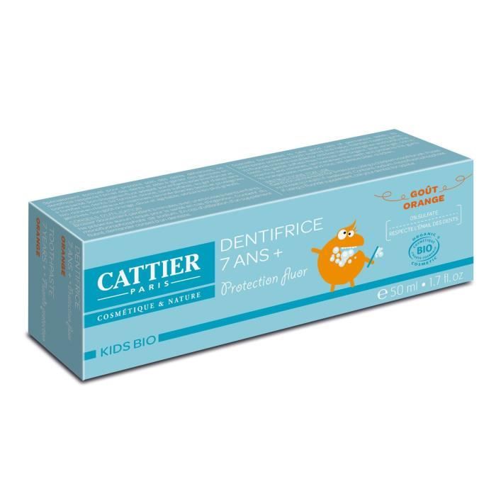 Cattier Dentifrice Kids Bio 7 Ans et + Goût Orange 50ml