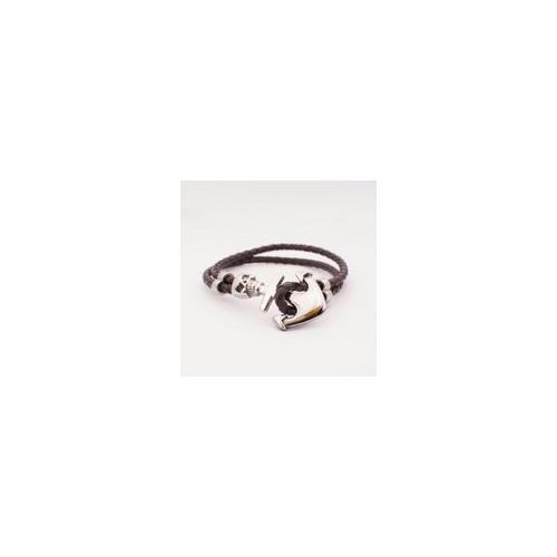 Bracelet - RÊVE-DIAMANT - Ancre Marine - Cuir Marron - Acier Inoxydable - Mixte