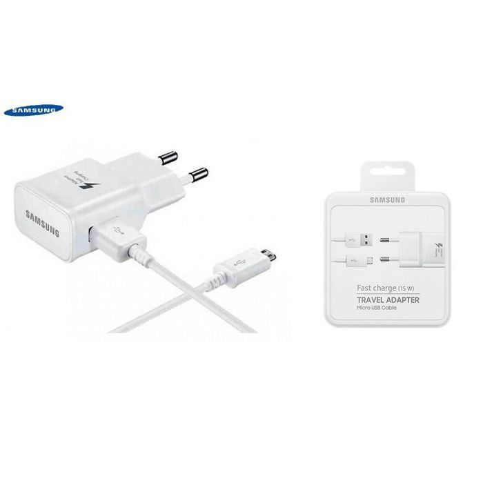Samsung Chargeur secteur Rapide Quick Fast+Câble Micro USB Pour Smartphones-EP-TA20EWSUGCH