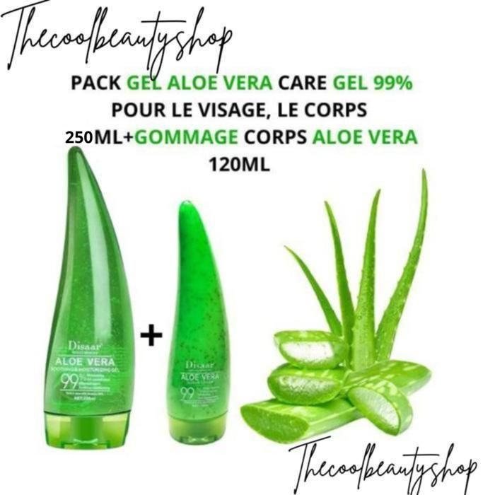 Pack Gel Aloe Vera Care 250 ml Gel 99% + Gommage Corps Aloe vera 120ml