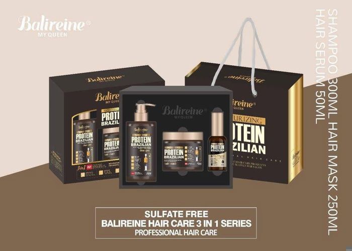 Balireine Brazilian Protein : Coffret Soin Capillaire 3-en-1 Sans Sulfates pour une Hydratation Intense