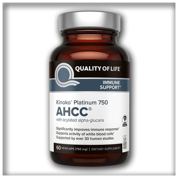 QUALITY OF LIFE Kinoko Platinum AHCC, 60 capsules végétales