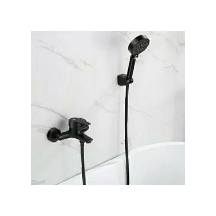 Robinet baignoire eau chaude froide, mitigeur bain douche + pomme+ flexible+ support