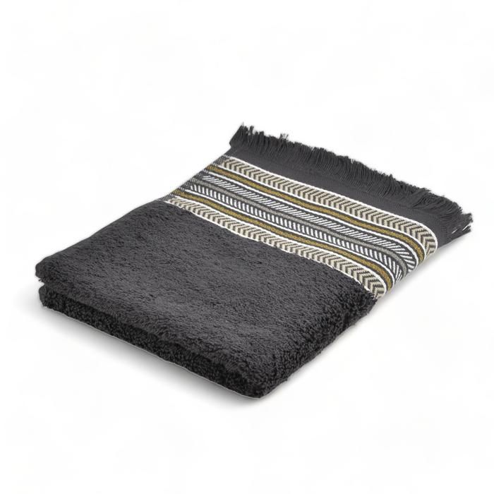 SERVIETTE MAIN JACQUARD ANTHRACITE 40X70 - 500G