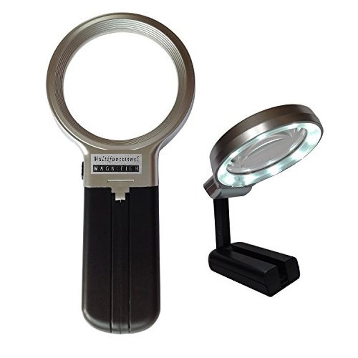Loupe pliante grand objectif doté d'un zoom 3x spot de puissance 4,5x 10LED