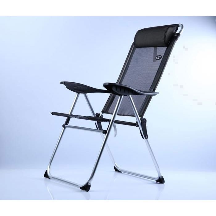 CHAISE CAMPING PROMO ALU GRIS FONCE  W.59XH.109CM